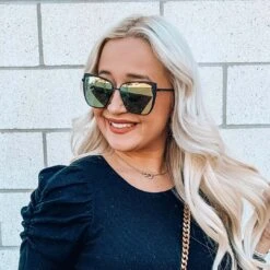 BECKY - MATTE BLACK + GOLD MIRROR SUNGLASSES -Sunglasses Sales diff eyewear womens cat eye sunglasses daniellespotz grace black gold mirror