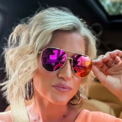 DASH - GOLD + SUNSET MIRROR + POLARIZED SUNGLASSES -Sunglasses Sales diff eyewear womens polarized aviator sunglasses dash gold sunset mirror