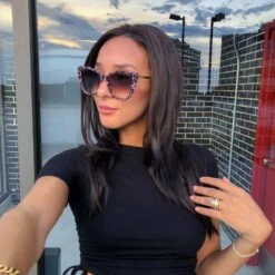 BECKY II - LEOPARD TORTOISE + BROWN GRADIENT SUNGLASSES -Sunglasses Sales diff eyewear womens sunglasses becky ii leopard tortoise grey v1