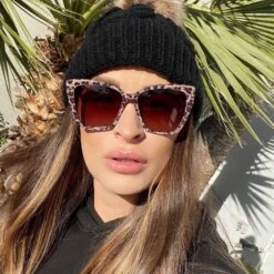 BECKY II - LEOPARD TORTOISE + BROWN GRADIENT SUNGLASSES -Sunglasses Sales diff eyewear womens sunglasses becky ii leopard tortoise grey v3