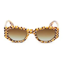 ZOE - CHESTNUT WEAVE + BROWN GRADIENT SUNGLASSES