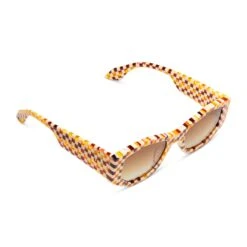 ZOE - CHESTNUT WEAVE + BROWN GRADIENT SUNGLASSES -Sunglasses Sales diff eyewear zoe chestnut weave brown gradient sunglasses alt 4