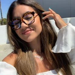 BELLA XS - AMBER TORTOISE + CLEAR GLASSES 20 BELLA XS - AMBER TORTOISE + CLEAR GLASSES -Sunglasses Sales diff july 2021 alexxtheillest female bellaxs blue light glasses amber tortoise