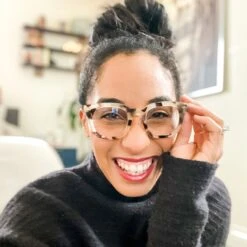 SUMMER - CREAM TORTOISE + CLEAR GLASSES -Sunglasses Sales diff july 2021 ashleighcoryell female summer blue light glasses cream tortoise