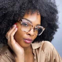 WINSTON - CREAM TORTOISE + CLEAR GLASSES -Sunglasses Sales diff july 2021 laurencares female winston blue light glasses cream tortoise