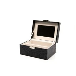 2 PIECE VANITY CASE - BLACK CROC